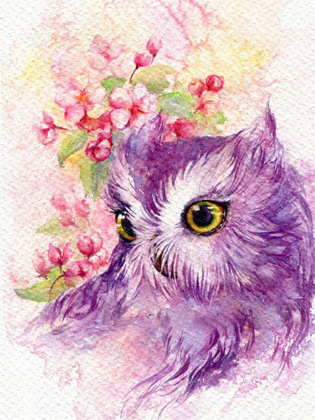 Diamond Painting Owl And Flowers