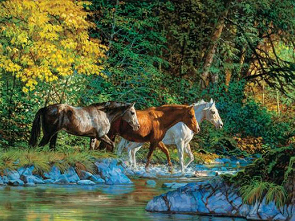 Diamond Painting Horses River