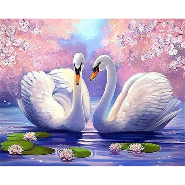 Diamond Painting Svanar