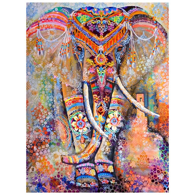 Diamond Painting Flower Elephant