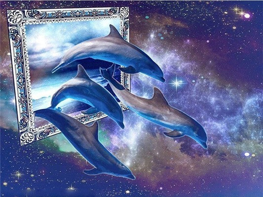 Diamond Painting Dolphins Mirror