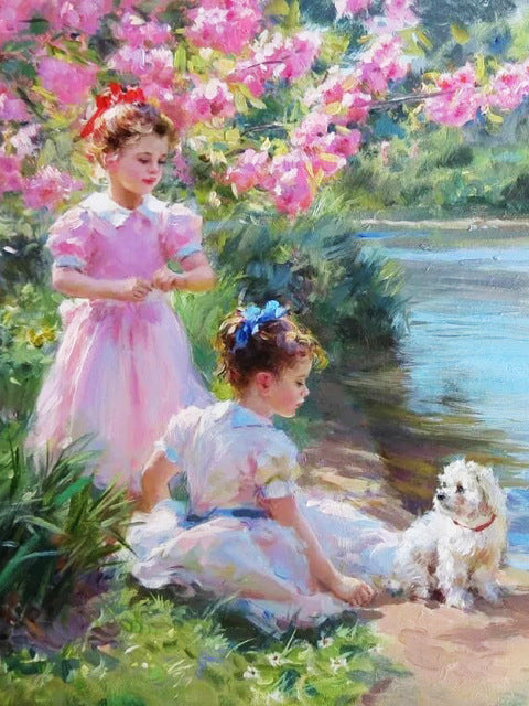 Diamond Painting Gils With Dog