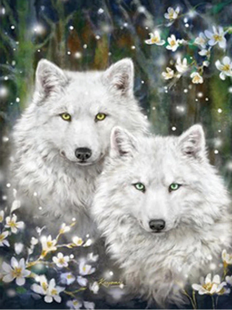 Diamond Painting White Wolves