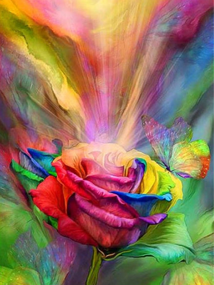 Diamond Painting Rainbow Rose